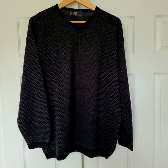 Raffi Men's V-Neck Sweater in Charcoal Gray - Picture 4 of 13